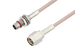 PE3C4942 - Slide-On BMA Plug Bulkhead to SMA Male Cable Using RG316 Coax