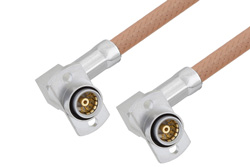 PE3C4952 - Slide-On BMA Jack Right Angle 2 Hole Flange to Slide-On BMA Jack Right Angle 2 Hole Flange Cable Using RG400 Coax