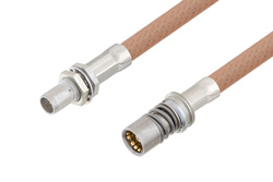 PE3C4953 - Slide-On BMA Plug Bulkhead to Snap-On BMA Jack Cable Using RG400 Coax