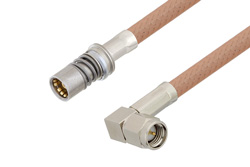 PE3C4958 - Snap-On BMA Jack to SMA Male Right Angle Cable Using RG400 Coax