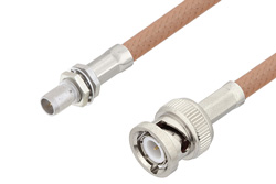 PE3C4963 - Slide-On BMA Plug Bulkhead to BNC Male Cable Using RG400 Coax