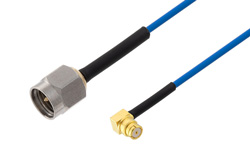 PE3C4968 - SMA Male to SMP Female Right Angle Cable Using PE-P047 Coax