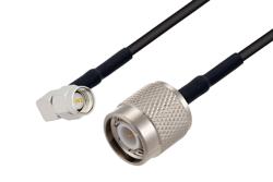 PE3C5020/HS - SMA Male Right Angle to TNC Male Low Loss Cable Using LMR-100 Coax with HeatShrink