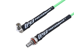 PE3C5244 - SMA Male Right Angle to SMA Female Bulkhead Low Loss Cable Using PE-P160LL Coax