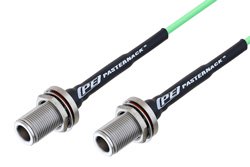 PE3C5256 - N Female Bulkhead to N Female Bulkhead Low Loss Cable Using PE-P160LL Coax