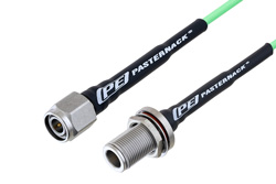 PE3C5270 - N Female Bulkhead to TNC Male Low Loss Cable Using PE-P160LL Coax