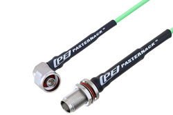 PE3C5283 - N Male Right Angle to TNC Female Bulkhead Low Loss Cable Using PE-P160LL Coax