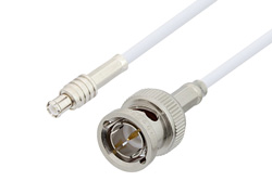 PE3C5491 - 50 Ohm MCX Plug to 75 Ohm BNC Male Cable Using 75 Ohm RG187 Coax