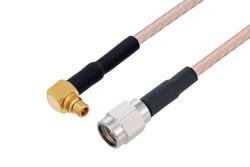 PE3C5530 - MMCX Plug Right Angle to SMA Male Cable Using RG316 Coax