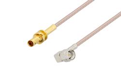 PE3C5612 - 1.0/2.3 Jack Bulkhead to SMA Male Right Angle Cable Using RG316 Coax