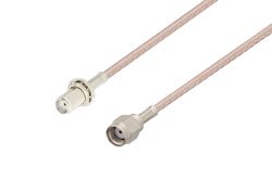 PE3C5713 - SMA Female Bulkhead to Reverse Polarity SMA Plug Cable Using RG316 Coax