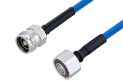 Plenum 4.1/9.5 Mini DIN Male to 4.3-10 Female Low PIM Cable Using SPP-250-LLPL Coax, LF Solder