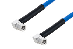 PE3C5877 - Plenum QMA Male Right Angle to QMA Male Right Angle Low PIM Cable Using SPP-250-LLPL Coax , LF Solder