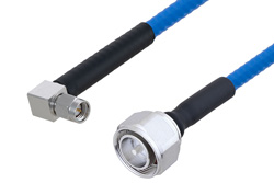 PE3C5889 - 4.3-10 Male to SMA Male Right Angle Cable Using SPP-250-LLPL Coax