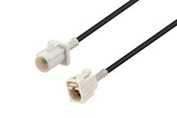 PE3C5909 - White FAKRA Plug to FAKRA Jack Cable Using RG174 Coax