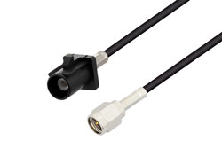 PE3C6001 - Black FAKRA Plug to SMA Male Cable Using RG174 Coax