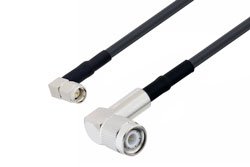 PE3C6004/HS2 - SMA Male Right Angle to TNC Male Right Angle Low Loss Cable Using LMR-200 Coax with Double HeatShrink