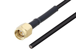 PE3C6015/HS - SMA Male to Straight Cut Lead Cable Using RG174 Coax with HeatShrink