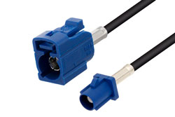 PE3C6029 - Blue FAKRA Plug to FAKRA Jack Low Loss Cable Using PE-C100-LSZH Coax
