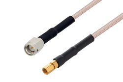 PE3C6045/HS - SMA Male to SSMC Plug Cable Using RG316-DS Coax with HeatShrink