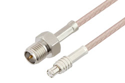 PE3C6058 - MCX Plug to Reverse Polarity SMA Jack Cable Using RG316 Coax