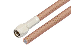 PE3C6116 - SMA Male to Straight Cut Lead Low Loss Cable Using PE-P195 Coax
