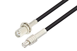 PE3C6149 - MCX Plug to SMA Female Bulkhead Low Loss Cable Using LMR-100 Coax