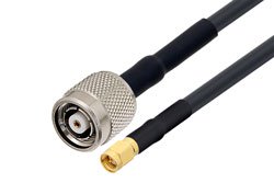 PE3C6164/HS - SMA Male to Reverse Polarity TNC Plug Low Loss Cable Using LMR-240-UF Coax with HeatShrink