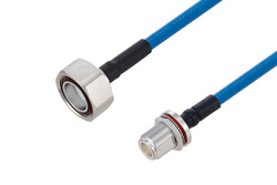PE3C6191 - Plenum 7/16 DIN Male to N Female Bulkhead Low PIM Cable Using SPP-250-LLPL Coax Using Times Microwave Parts