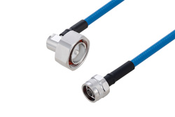 PE3C6198 - Plenum 7/16 DIN Male Right Angle to N Male Low PIM Cable Using SPP-250-LLPL Coax Using Times Microwave Parts