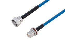 PE3C6219 - Plenum 4.3-10 Male to N Female Bulkhead Low PIM Cable Using SPP-250-LLPL Coax Using Times Microwave Parts