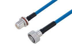 PE3C6226 - Plenum Snap-On 4.3-10 Male to N Female Bulkhead Low PIM Cable Using SPP-250-LLPL Coax Using Times Microwave Parts