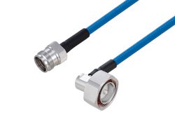 PE3C6235 - Plenum 4.3-10 Female to 7/16 DIN Male Right Angle Low PIM Cable Using SPP-250-LLPL Coax Using Times Microwave Parts