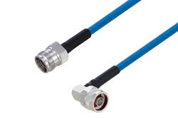 PE3C6241 - Plenum 4.3-10 Female to N Male Right Angle Low PIM Cable Using SPP-250-LLPL Coax Using Times Microwave Parts