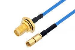 PE3C6292 - SMA Female Bulkhead to SSMC Plug Cable Using PE-P086 Coax
