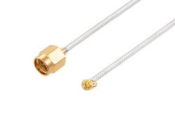PE3C6315 - SMA Male to SMP Female Right Angle Cable Using PE-SR405FL Coax