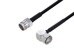 PE3C6332 - Outdoor Rated 4.3-10 Male Right Angle to 4.3-10 Female Low PIM Cable Using SPO-250 Coax Using Times Microwave Parts