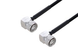 PE3C6339 - Outdoor Rated 4.3-10 Male Right Angle to 4.3-10 Male Right Angle Low PIM Cable Using SPO-250 Coax Using Times Microwave Parts