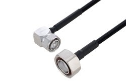 PE3C6340 - Outdoor Rated 4.3-10 Male Right Angle to 7/16 DIN Male Low PIM Cable Using SPO-250 Coax Using Times Microwave Parts