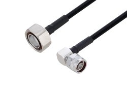PE3C6343 - Outdoor Rated 7/16 DIN Male to N Male Right Angle Low PIM Cable Using SPO-250 Coax Using Times Microwave Parts