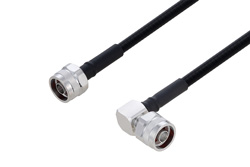 PE3C6346 - Outdoor Rated N Male to N Male Right Angle Low PIM Cable Using SPO-250 Coax Using Times Microwave Parts