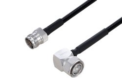 PE3C6349 - Fire Rated 4.3-10 Male Right Angle to 4.3-10 Female Low PIM Cable Using SPF-250 Coax Using Times Microwave Parts