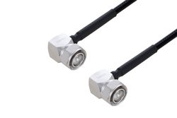 PE3C6354 - Fire Rated 4.3-10 Male Right Angle to 4.3-10 Male Right Angle Low PIM Cable Using SPF-250 Coax Using Times Microwave Parts