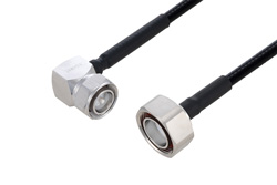 PE3C6355 - Fire Rated 4.3-10 Male Right Angle to 7/16 DIN Male Low PIM Cable Using SPF-250 Coax Using Times Microwave Parts