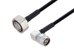 PE3C6358 - Fire Rated 7/16 DIN Male to N Male Right Angle Low PIM Cable Using SPF-250 Coax Using Times Microwave Parts