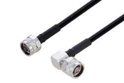 PE3C6361 - Fire Rated N Male to N Male Right Angle Low PIM Cable Using SPF-250 Coax Using Times Microwave Parts
