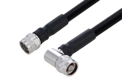 PE3C6375 - Fire Rated N Male to N Male Right Angle Low PIM Cable Using SPF-500 Coax Using Times Microwave Parts