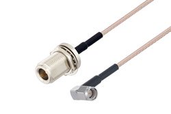 PE3C6414 - N Female Bulkhead to SMA Male Right Angle Cable Using RG316-DS Coax