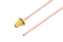 PE3C6447 - SMA Female Bulkhead to Straight Cut Lead Cable Using RG405 Coax