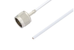 PE3C6495 - 75 Ohm N Male to Straight Cut Lead Cable Using 75 Ohm RG187 Coax